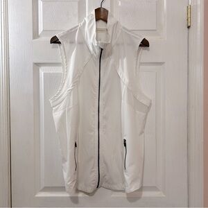 Nanette Lepore White Breathable Vest Women's Full Zip Mesh Activewear Size XL